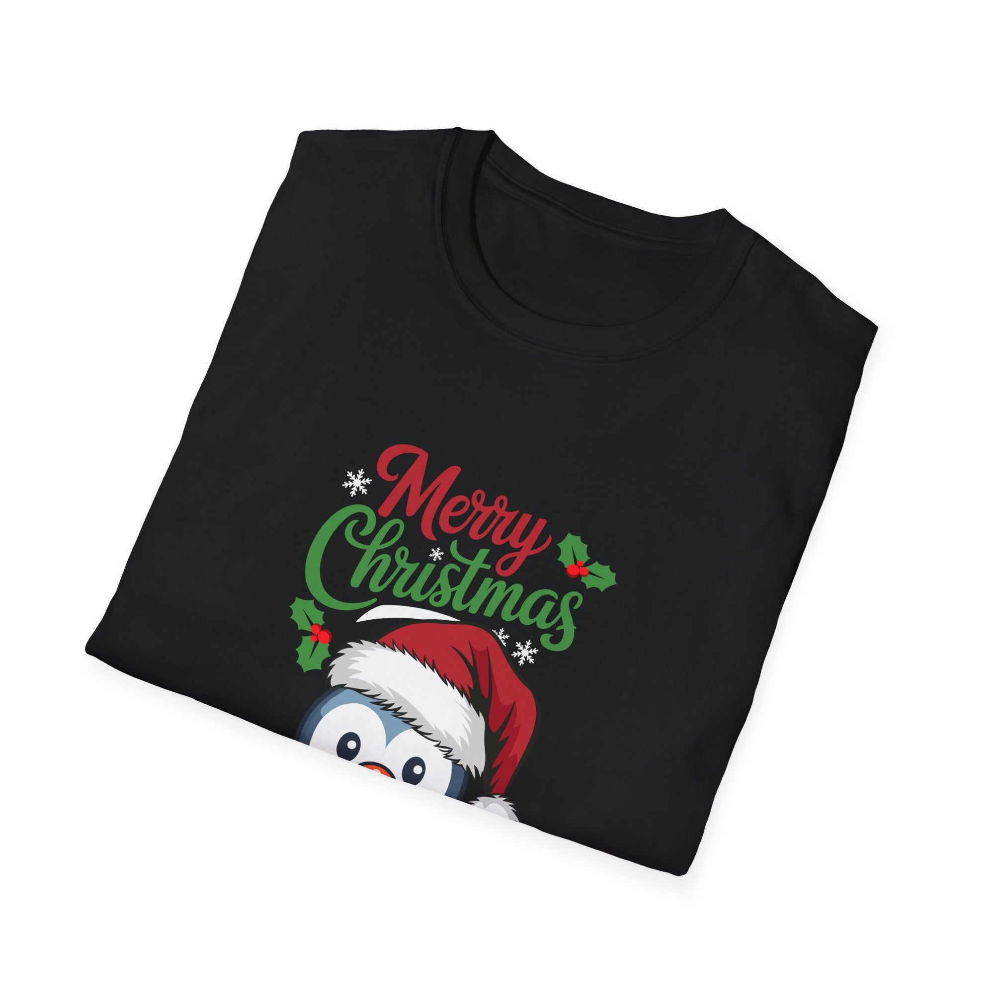 Merry Christmas Penguin Tee, Unisex Holiday Shirt, Cute Christmas T-Shirt, Festive Winter Apparel, Gift for Him and Her