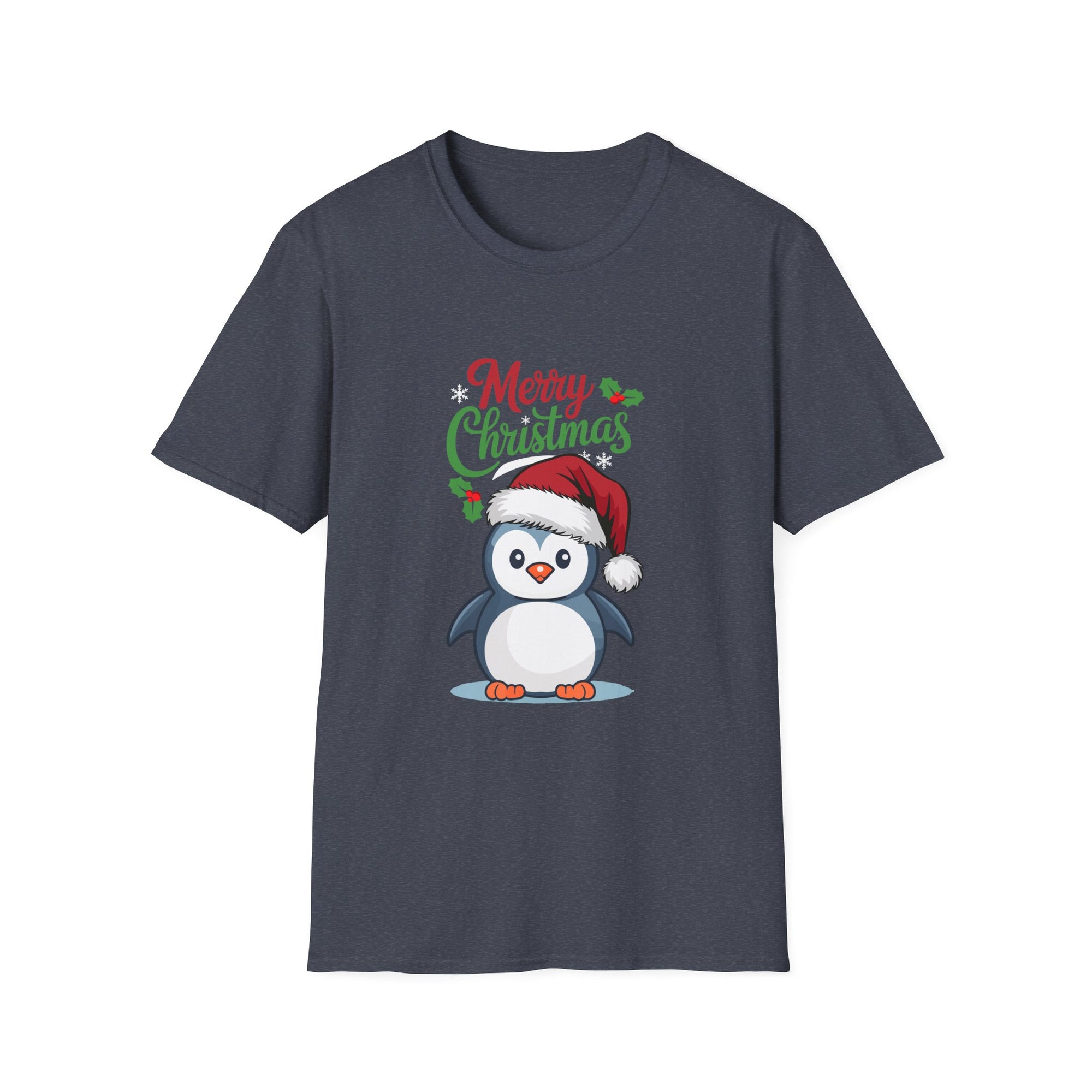 Merry Christmas Penguin Tee, Unisex Holiday Shirt, Cute Christmas T-Shirt, Festive Winter Apparel, Gift for Him and Her