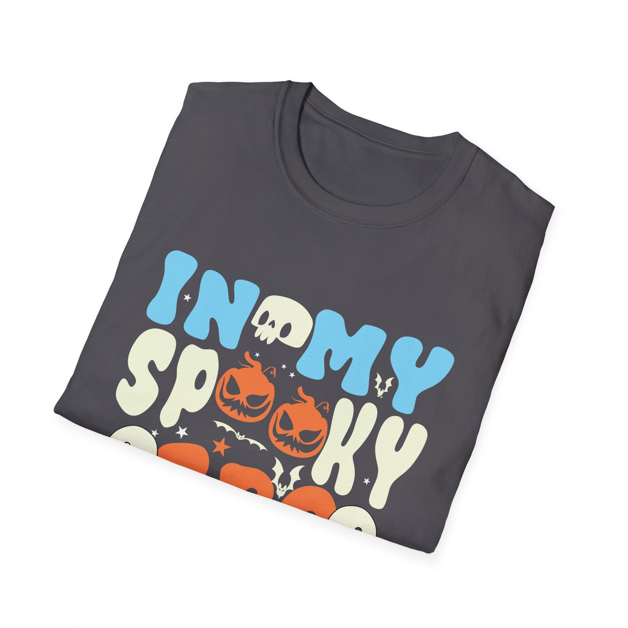 Unisex Spooky Era T-Shirt, Halloween Shirt, Ghost Graphic Tee, Fall Apparel, Pumpkin Festive T-Shirt