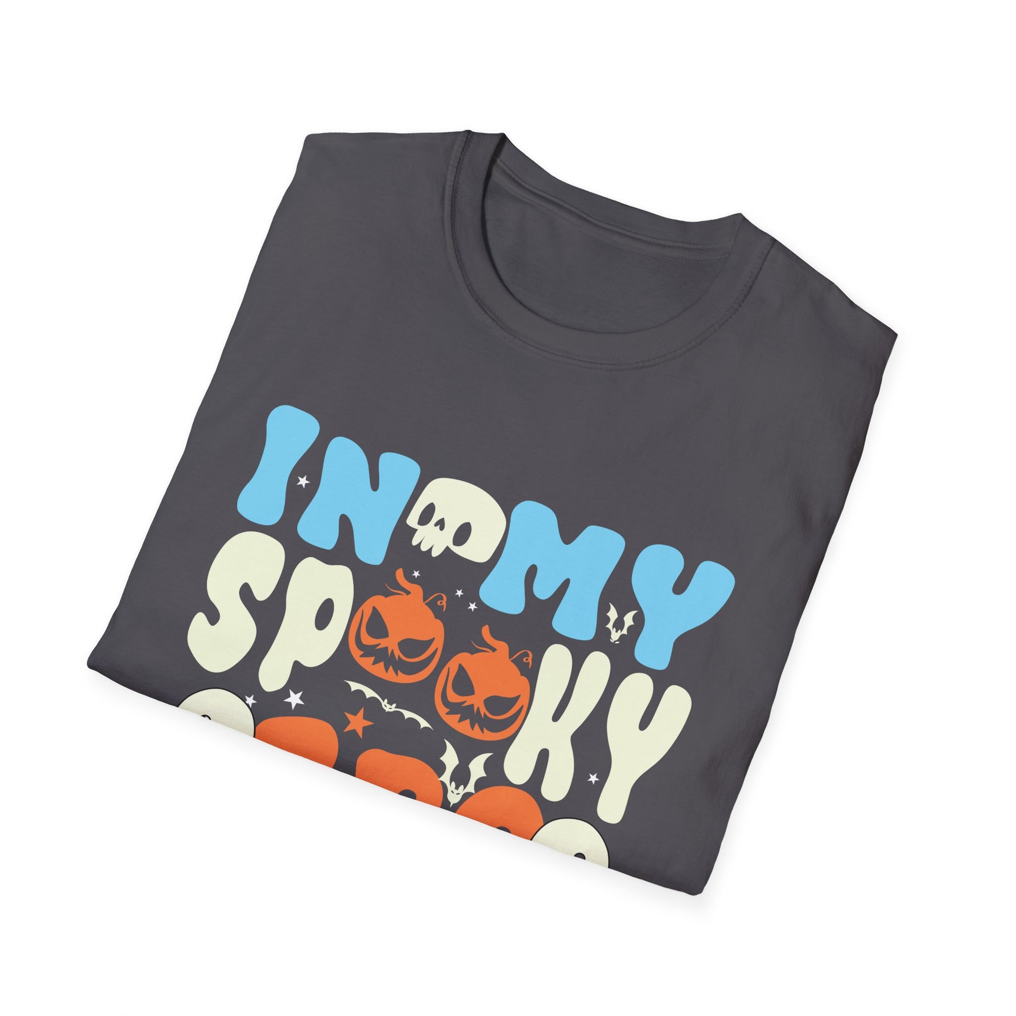 Unisex Spooky Era T-Shirt, Halloween Shirt, Ghost Graphic Tee, Fall Apparel, Pumpkin Festive T-Shirt