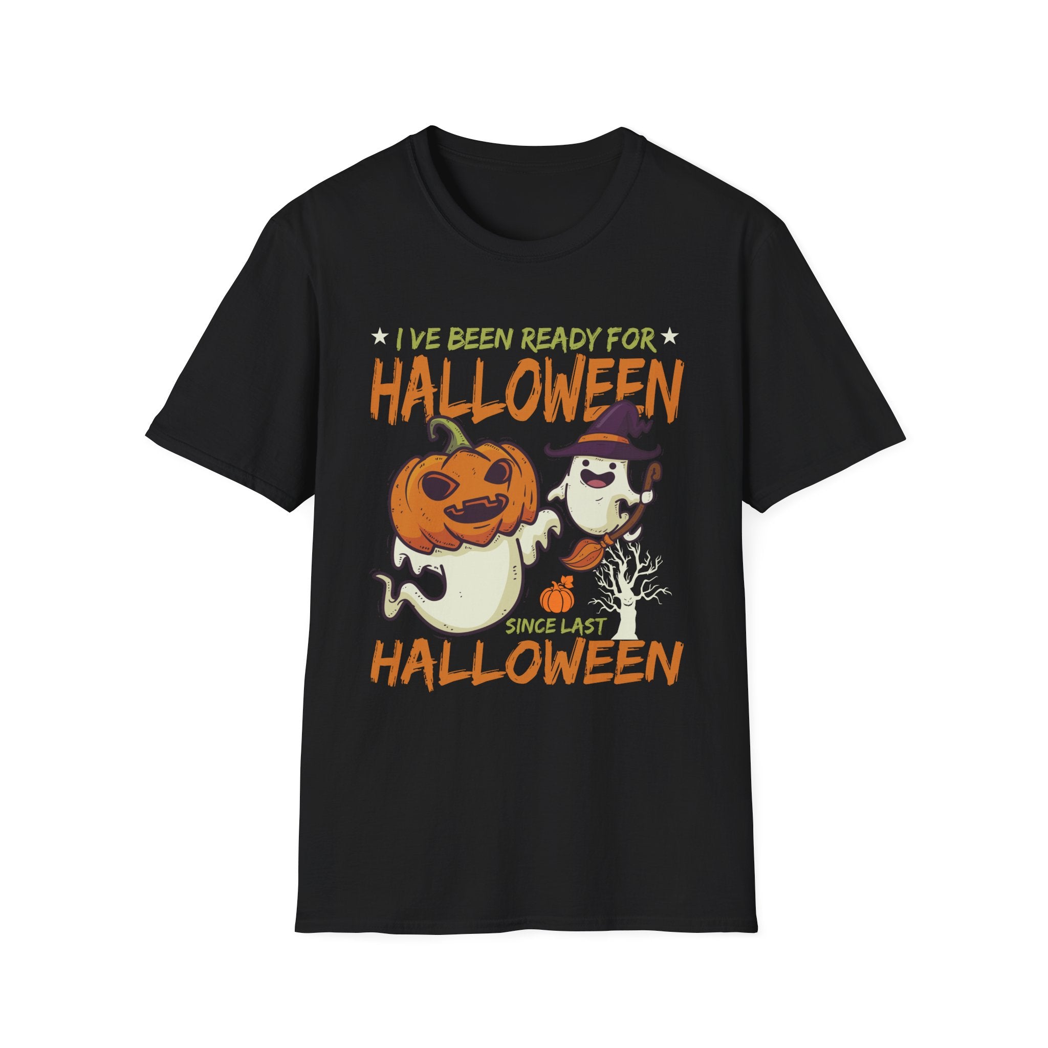 Halloween Ghostly Fun T-Shirt - Unisex Softstyle Tee for Halloween Parties, Costume Events, Fall Celebrations, Ghost Lovers, Spooky Season