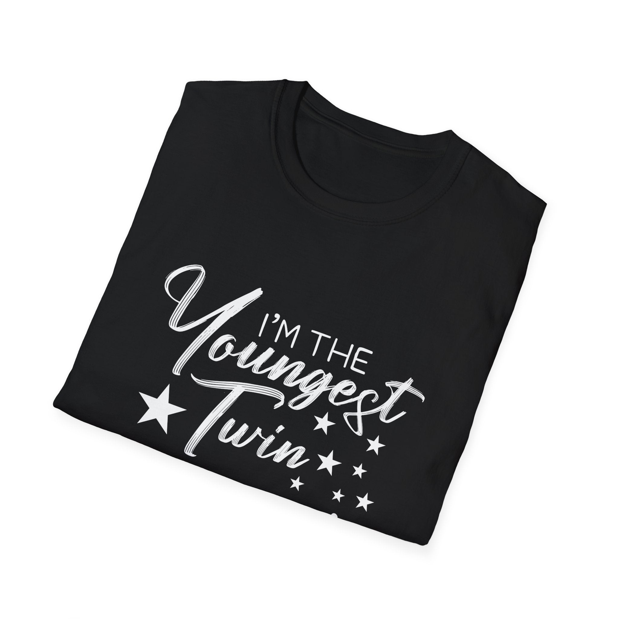 I'm the Youngest Twin T-Shirt, Unisex Softstyle Shirt, Perfect for Twin Celebrations, Birthday Gifts, Family Gatherings