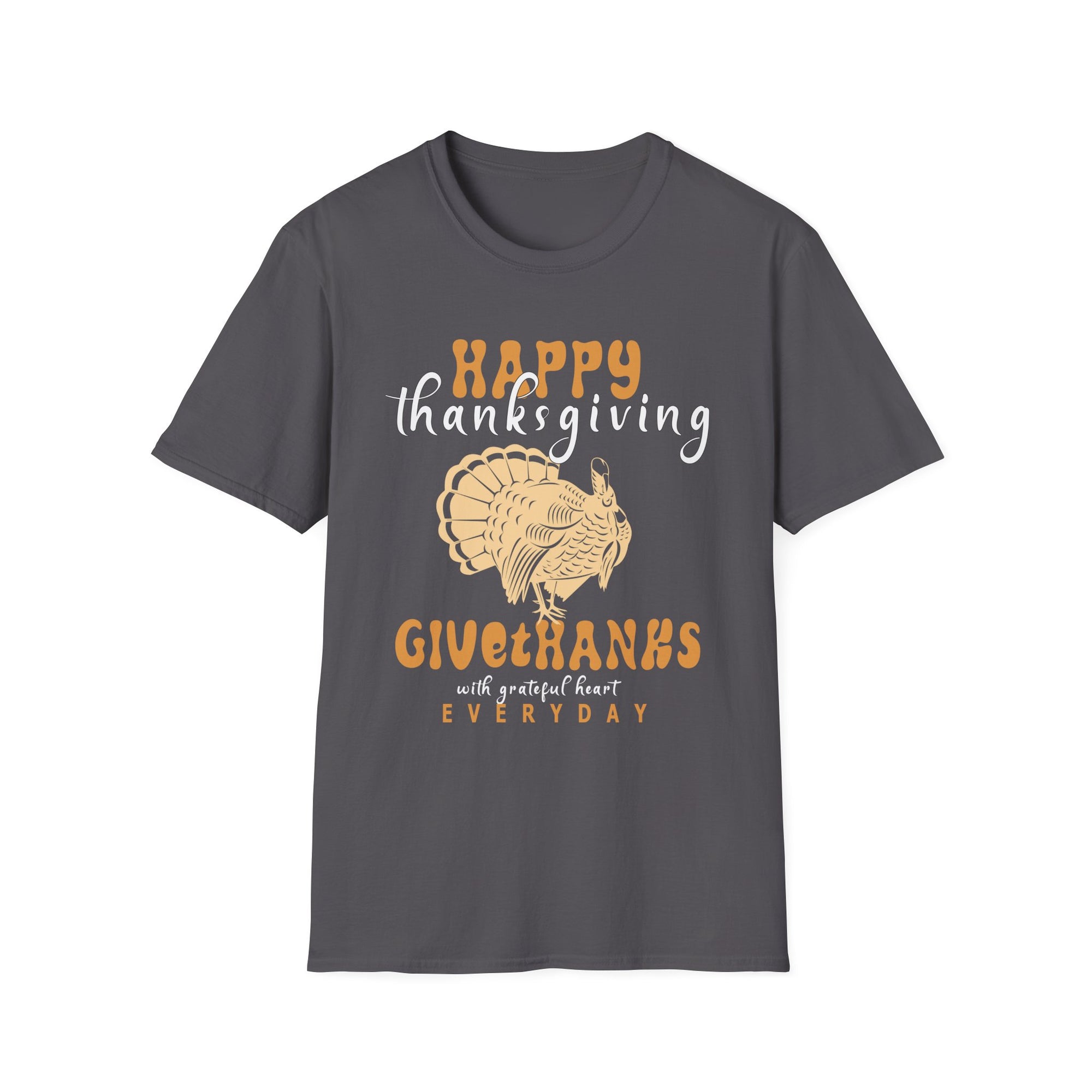 Thanksgiving T-Shirt, Unisex Softstyle Tee, Holiday Gift, Thanksgiving Decor, Give Thanks Apparel, Fall Celebration Shirt
