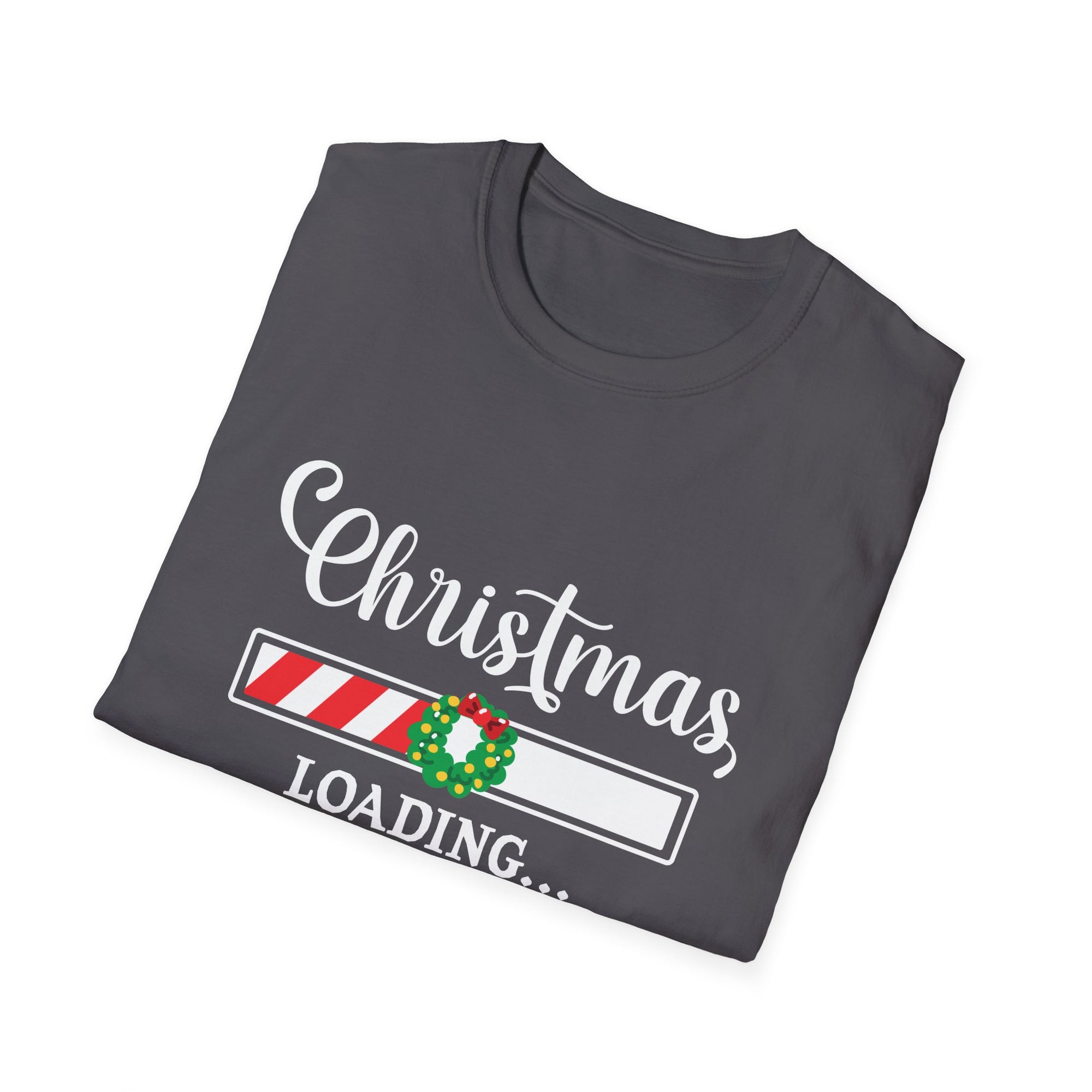Christmas Loading Unisex Softstyle T-Shirt, Festive Tee, Holiday Apparel, Gift for Him/Her, Cute Christmas Shirt