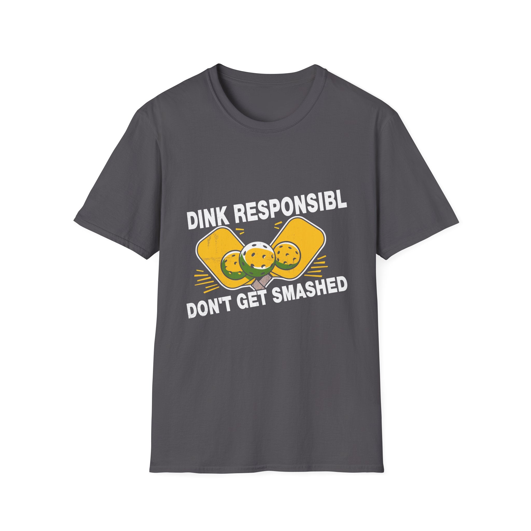 Dink Responsibl T-Shirt, Unisex Softstyle Tee, Funny Casual Wear, Pickleball Gift, Summer Vibes, Sports Tee.