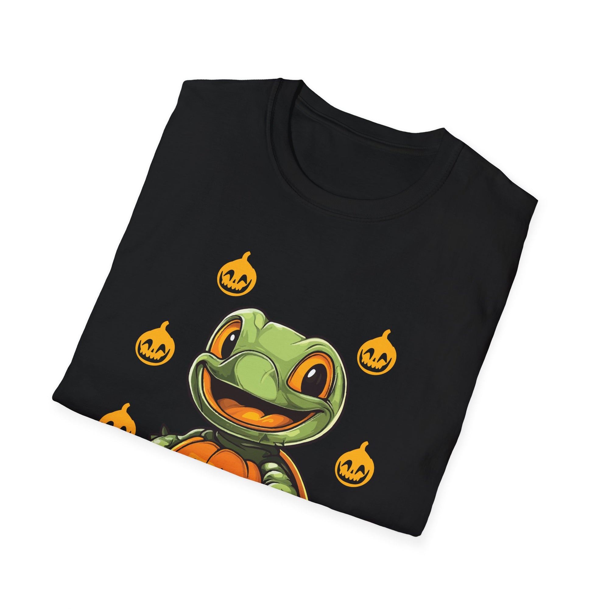 Halloween Pumpkin Turtle Unisex T-Shirt, Cute Graphic Tee, Fall Apparel, Halloween Costume, Gift for Turtle Lovers