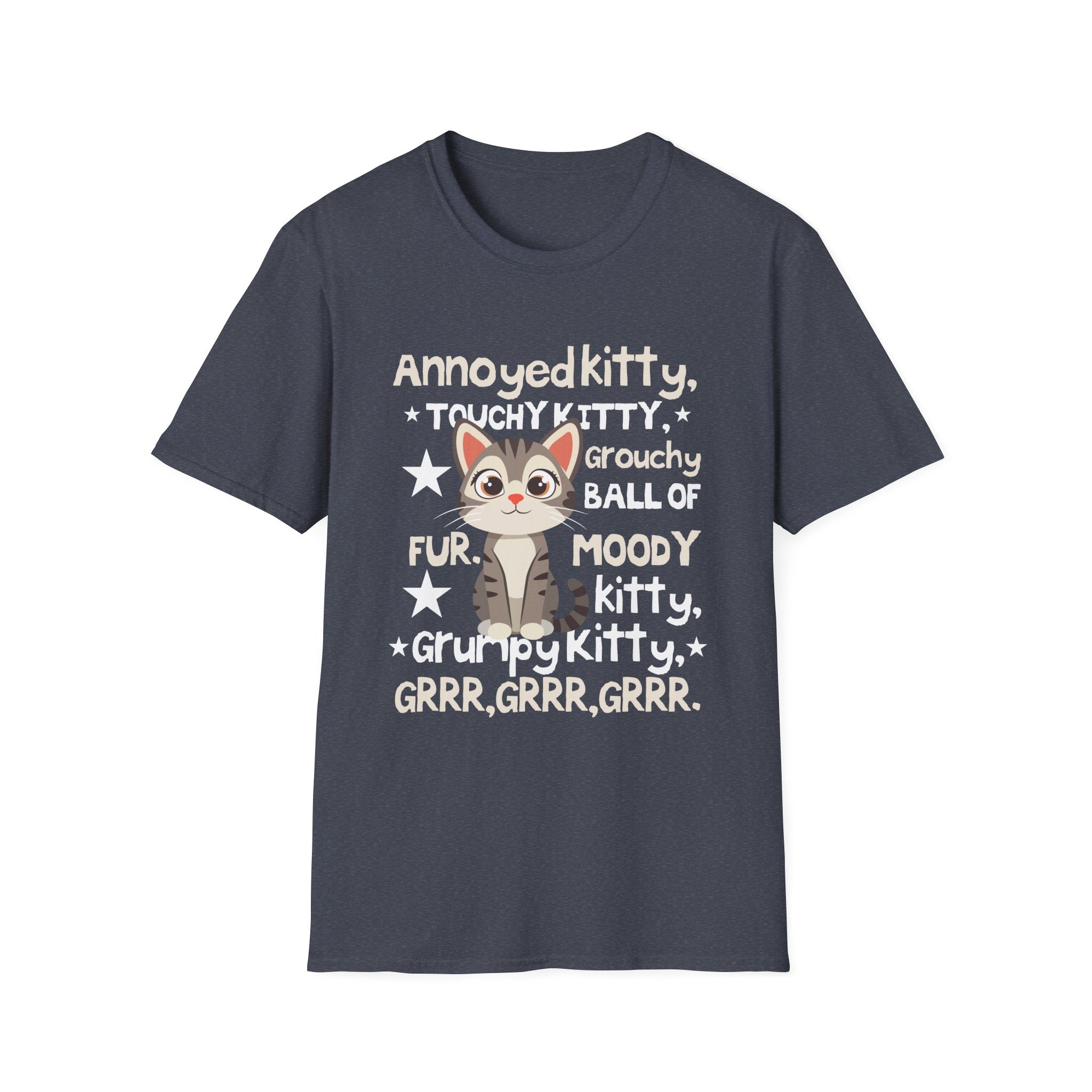 Grumpy Kitty Unisex Tee - Funny Cat Lover Shirt, Cute Gift for Pet Owners, Animal Lover Apparel, Ideal for Birthdays and Cat Days