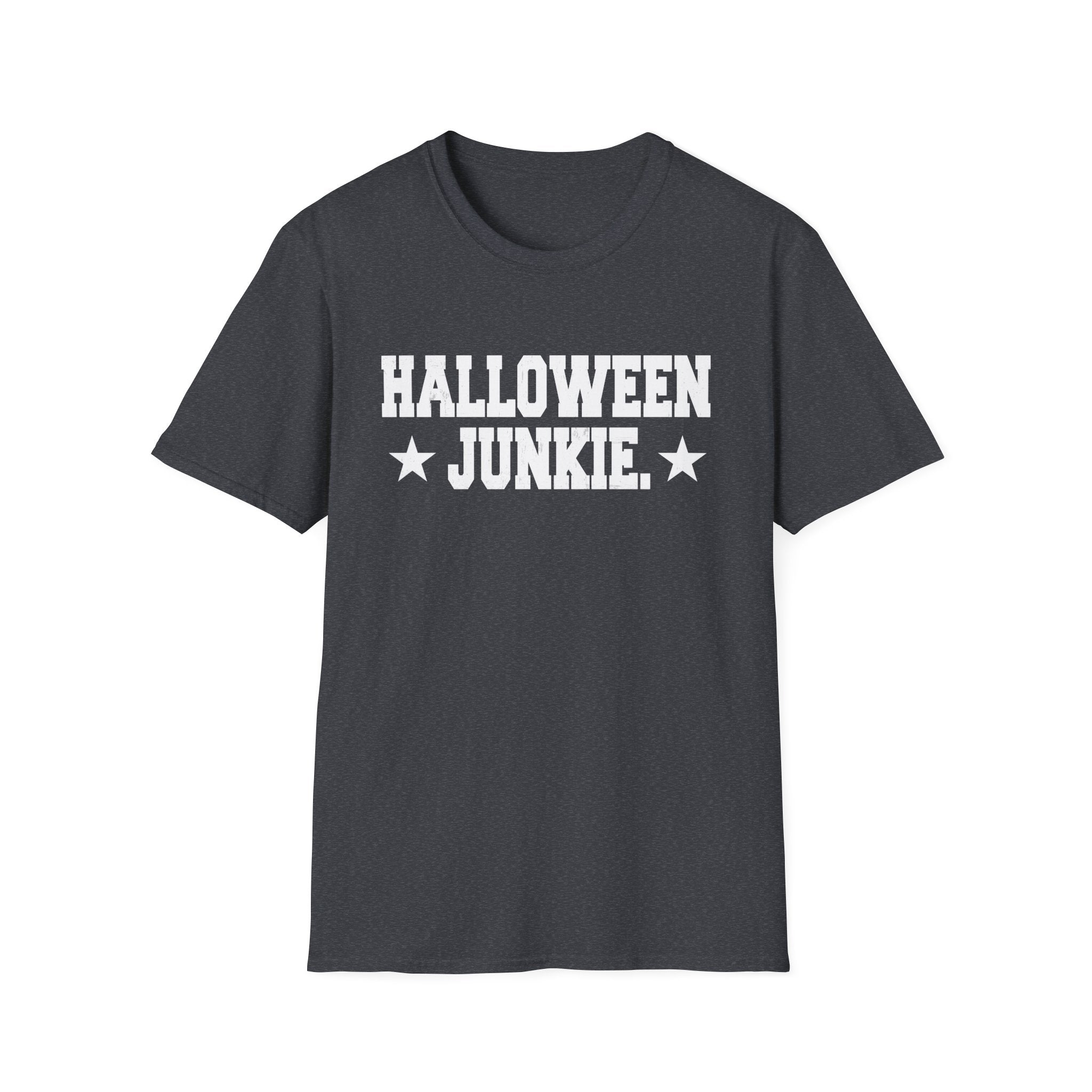 Halloween Junkie Unisex Softstyle T-Shirt, Spooky Apparel, October Fest, Halloween Costume, Fall Fashion, Gift for Halloween Lovers