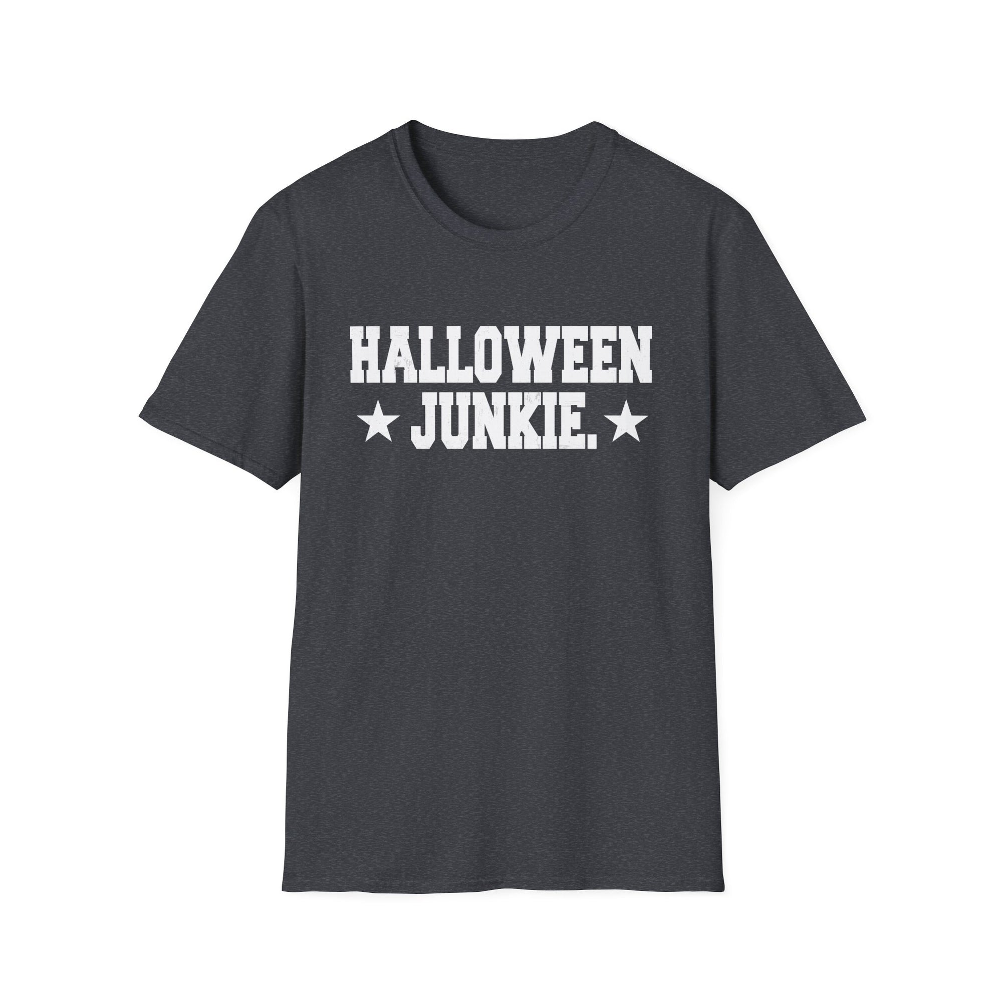 Halloween Junkie Unisex Softstyle T-Shirt, Spooky Apparel, October Fest, Halloween Costume, Fall Fashion, Gift for Halloween Lovers