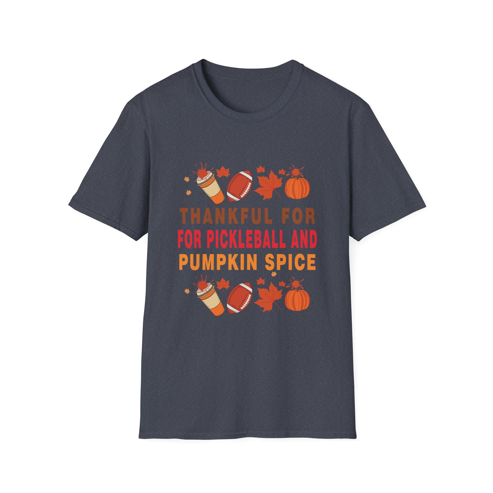 Thankful for Pickleball & Pumpkin Spice T-Shirt, Fall Fashion, Thanksgiving Tee, Unisex Autumn Shirt, Cozy Casual Wear