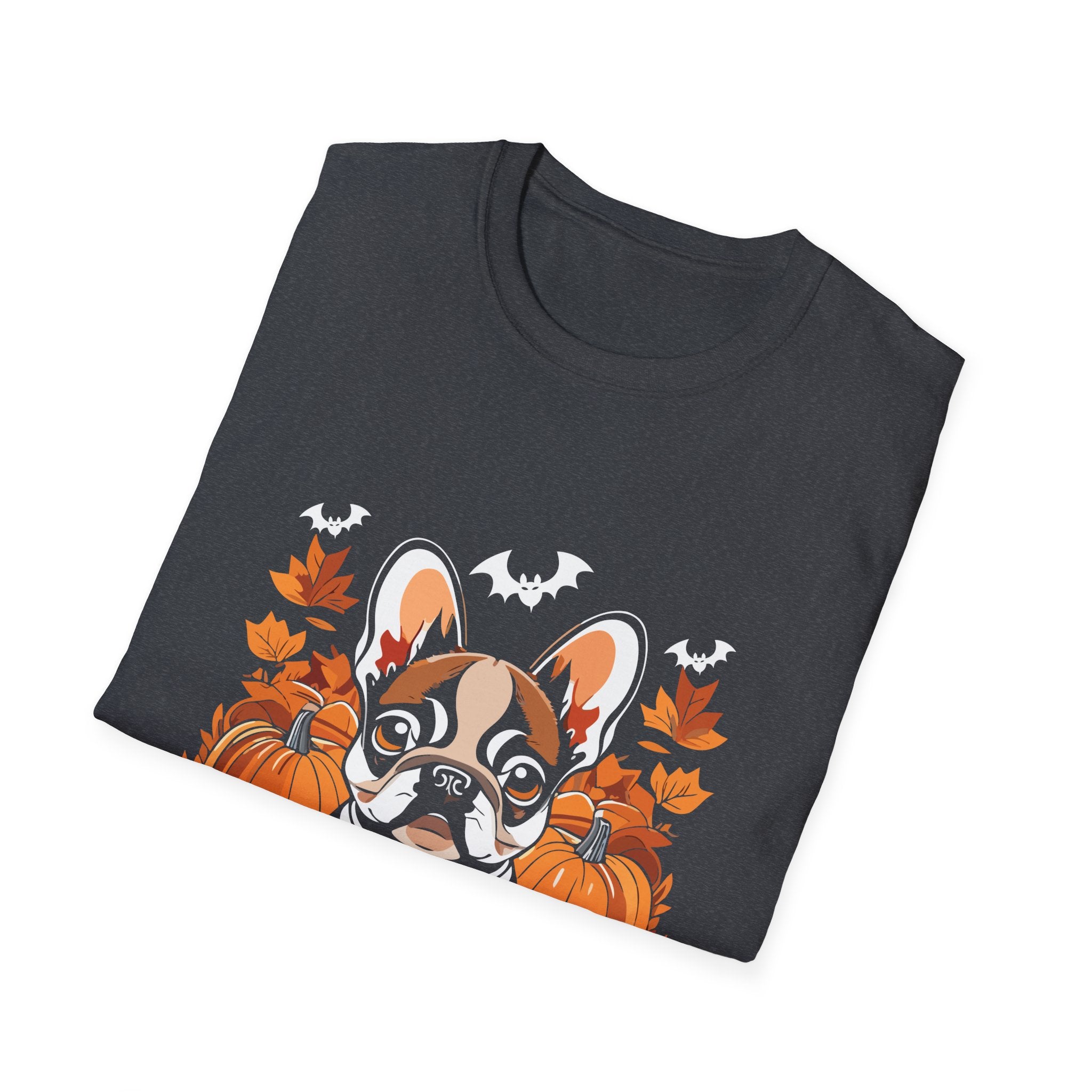 Adorable French Bulldog Halloween T-Shirt, Fall Shirt, Pet Lover Gift, Unisex Halloween Tee, Cozy Autumn Wear, Dog Mom Shirt