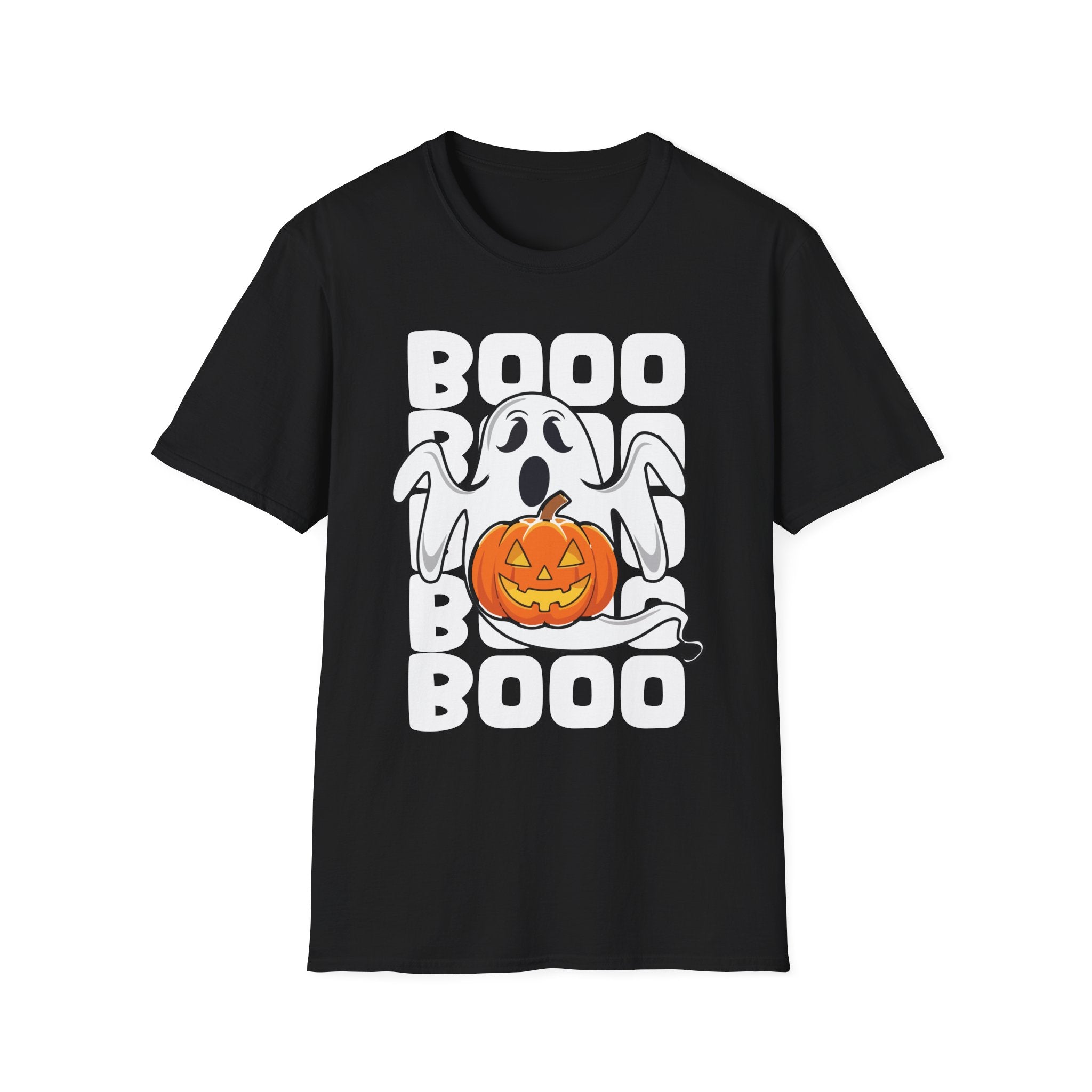 Halloween Ghost T-Shirt, Unisex Softstyle Tee for Trick-or-Treating, Cute Halloween Shirt, Spooky Gift, Fall Apparel, Boo Design