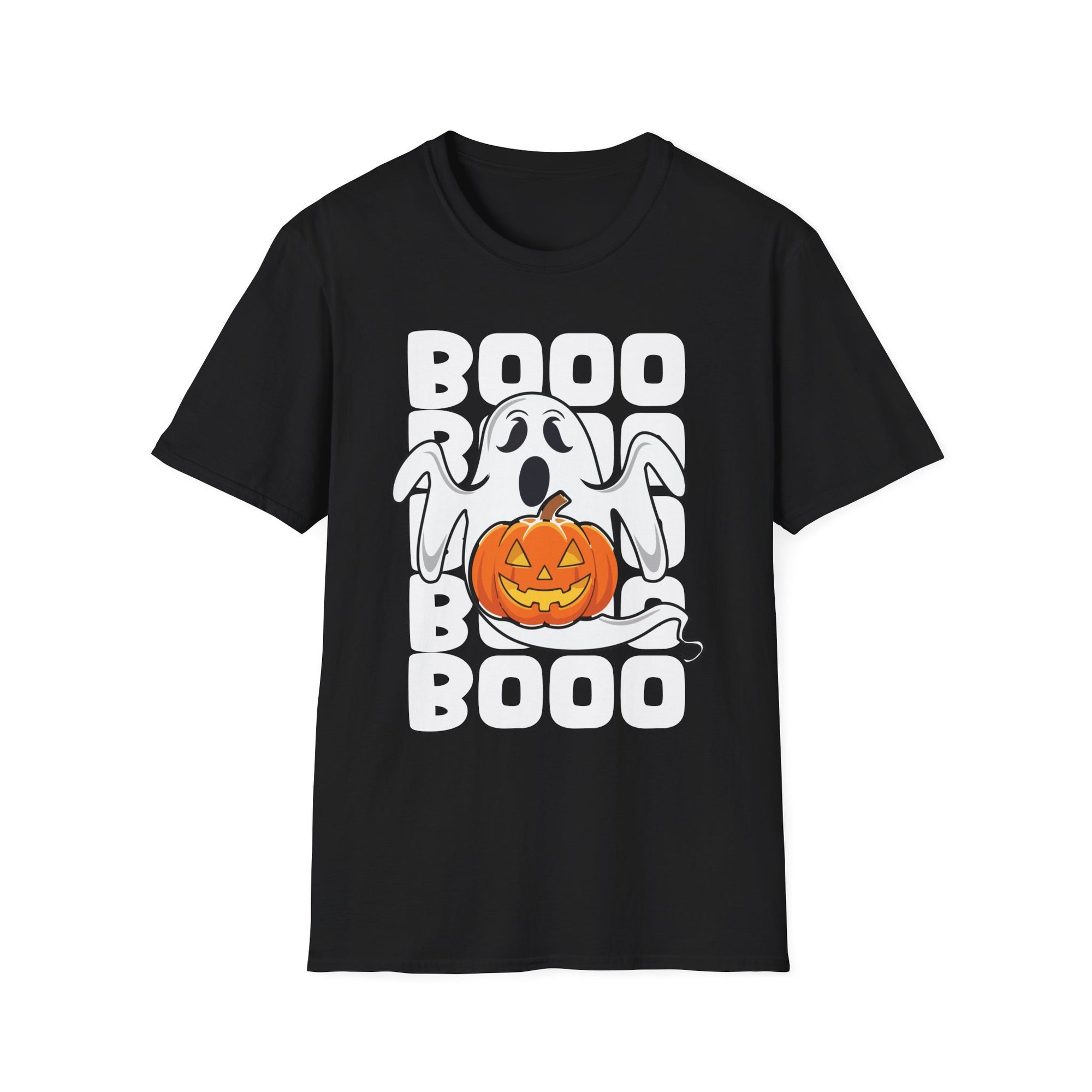 Halloween Ghost T-Shirt, Unisex Softstyle Tee for Trick-or-Treating, Cute Halloween Shirt, Spooky Gift, Fall Apparel, Boo Design