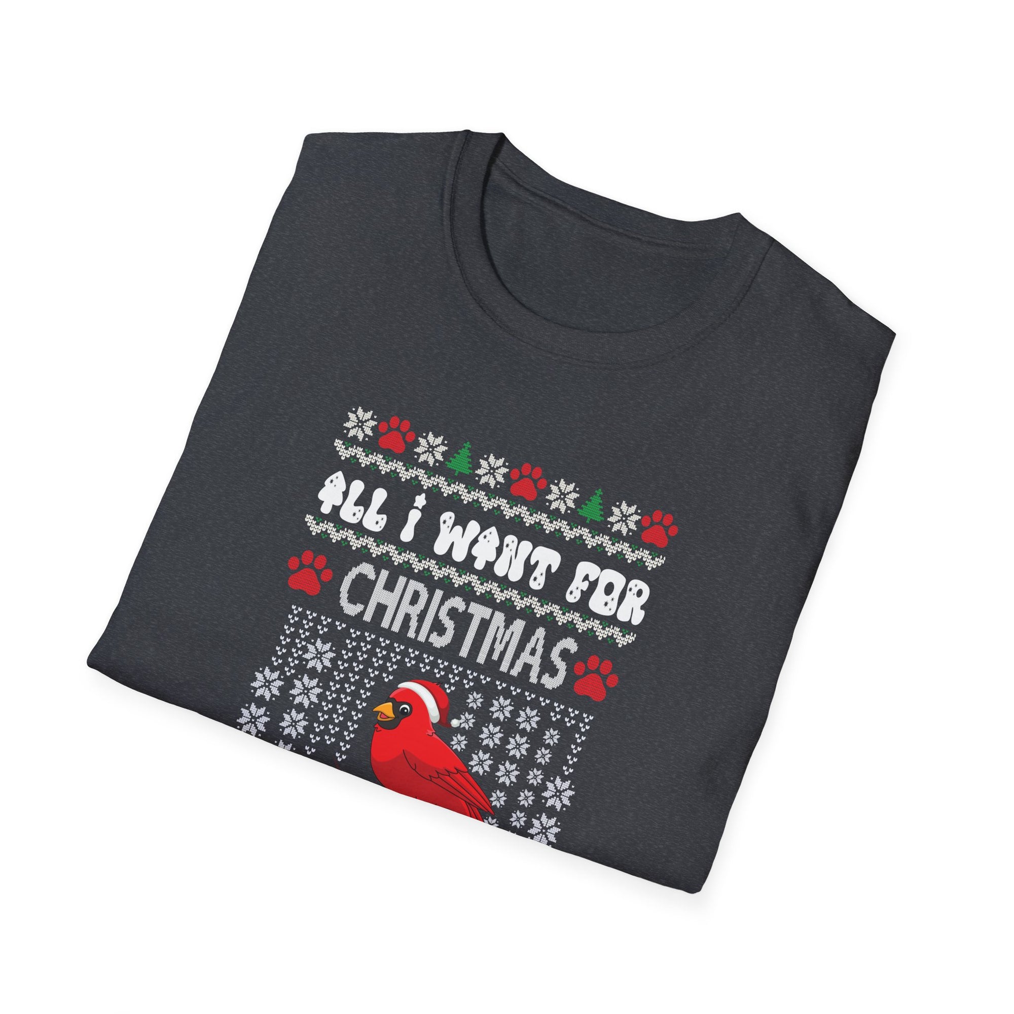 Christmas Cardinal Pigeon Tee, Funny Holiday Shirt, Unisex Graphic Tee, Christmas Gift, Festive Sweatshirt
