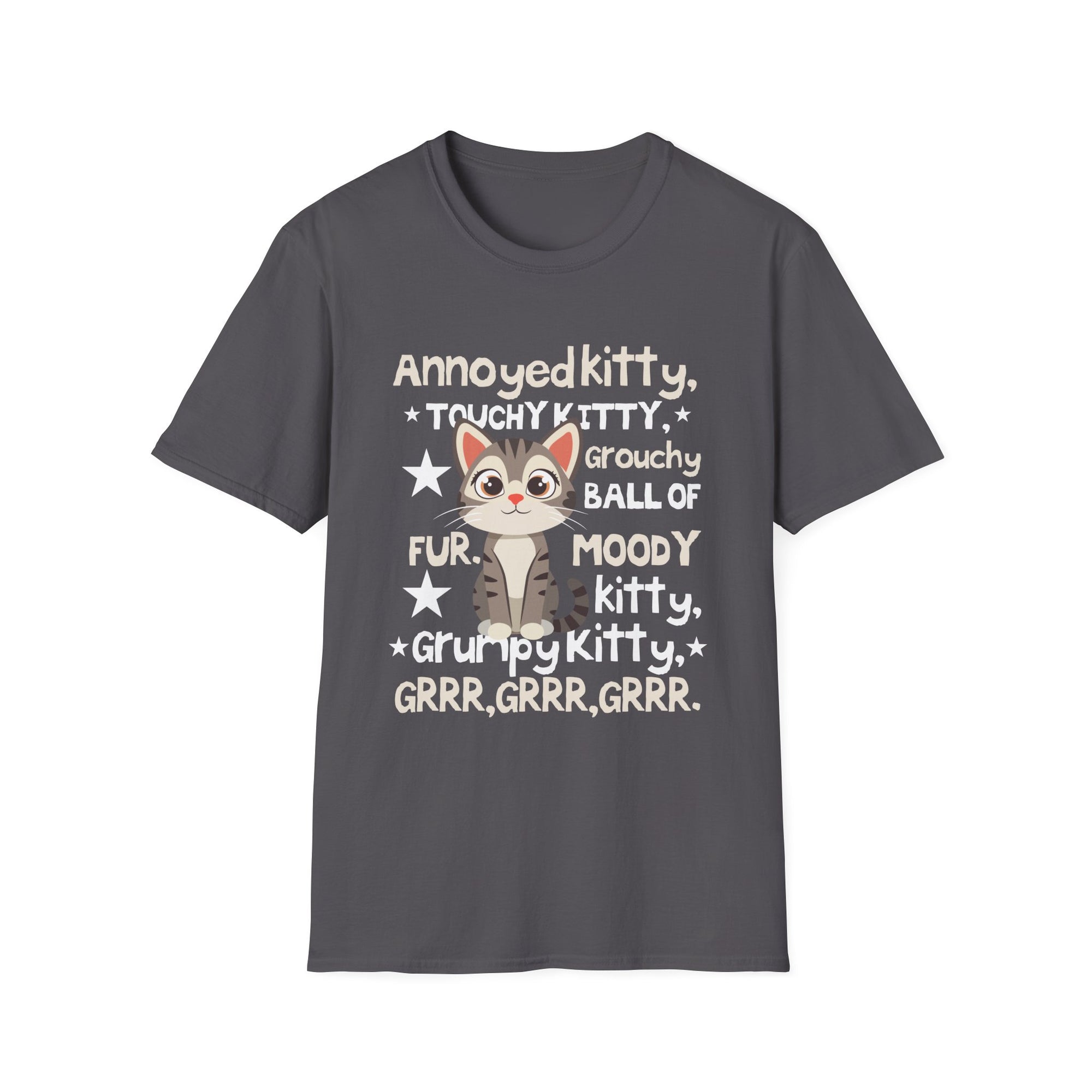 Grumpy Kitty Unisex Tee - Funny Cat Lover Shirt, Cute Gift for Pet Owners, Animal Lover Apparel, Ideal for Birthdays and Cat Days
